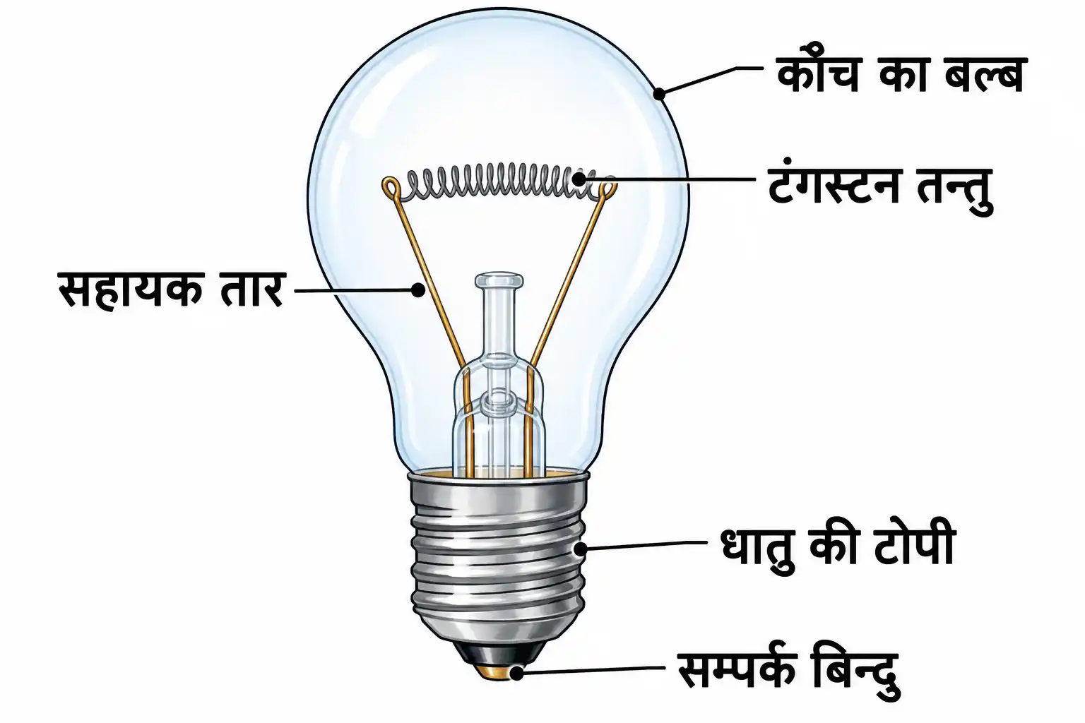 विद्युत बल्ब का नामांकित चित्र