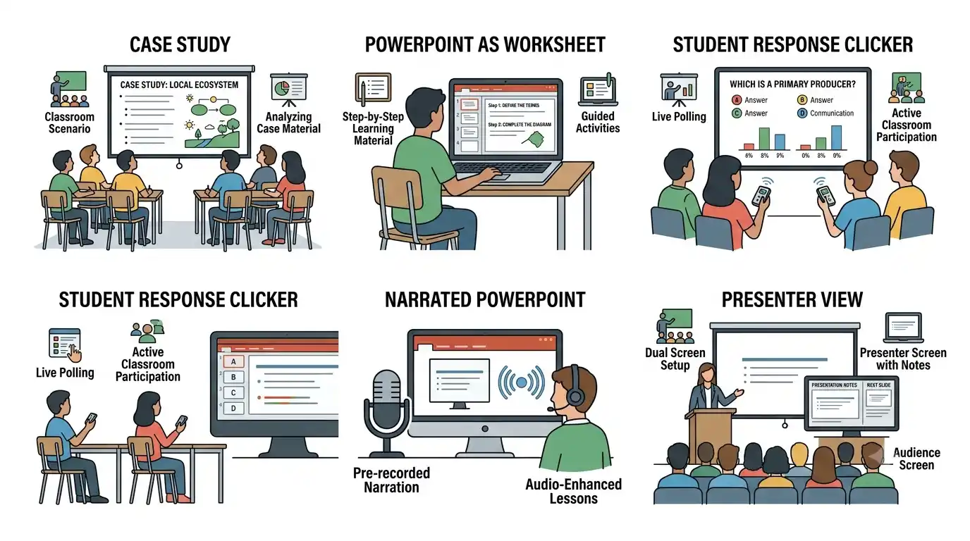 PowerPoint के प्रमुख शैक्षिक उपयोग