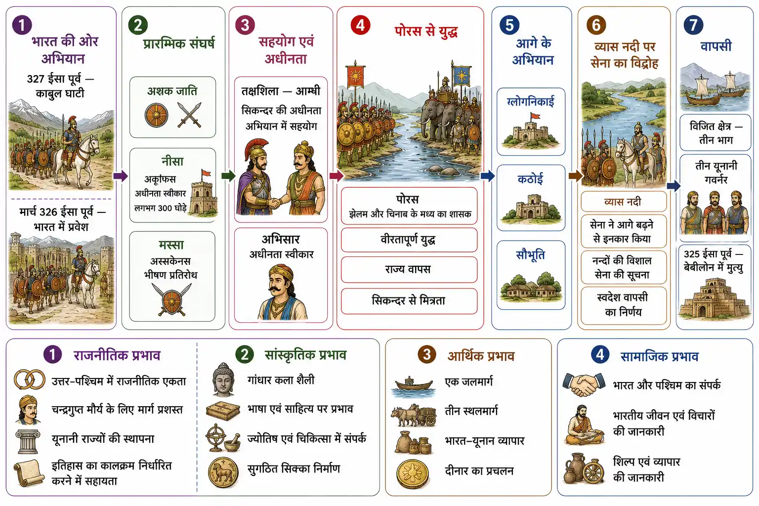 सिकन्दर का भारत पर आक्रमण और उसके प्रमुख प्रभाव