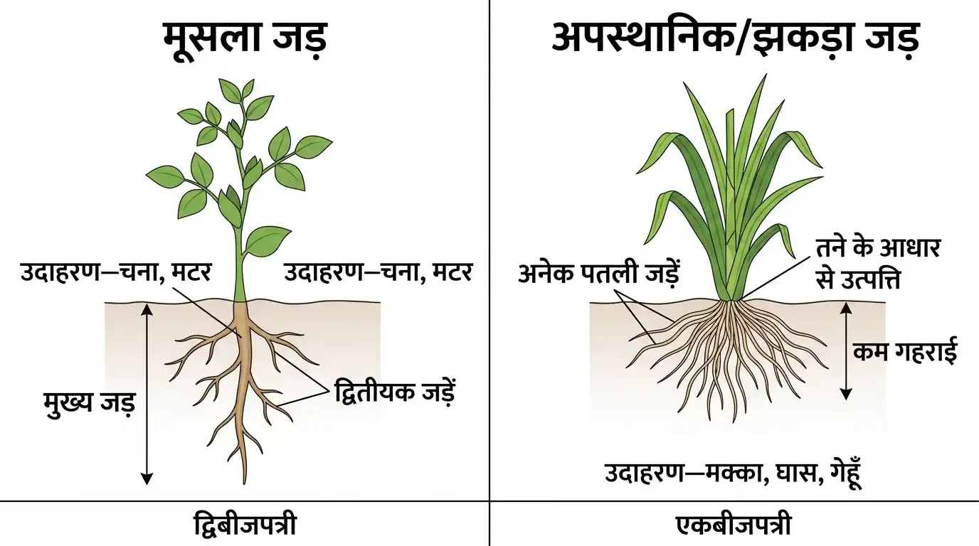 मूसला जड़ और अपस्थानिक जड़ तंत्र