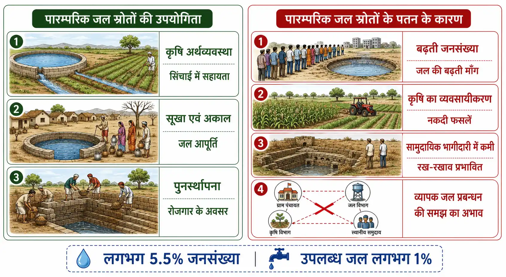 राजस्थान के पारम्परिक जल स्रोतों की उपयोगिता और पतन के कारण