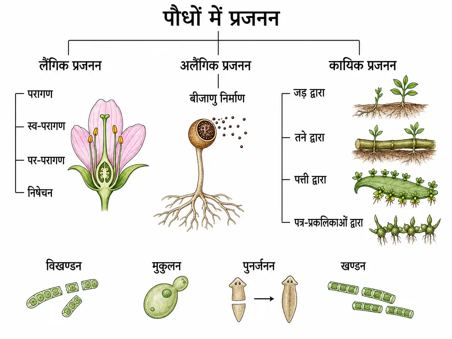 पौधों में प्रजनन के प्रकार